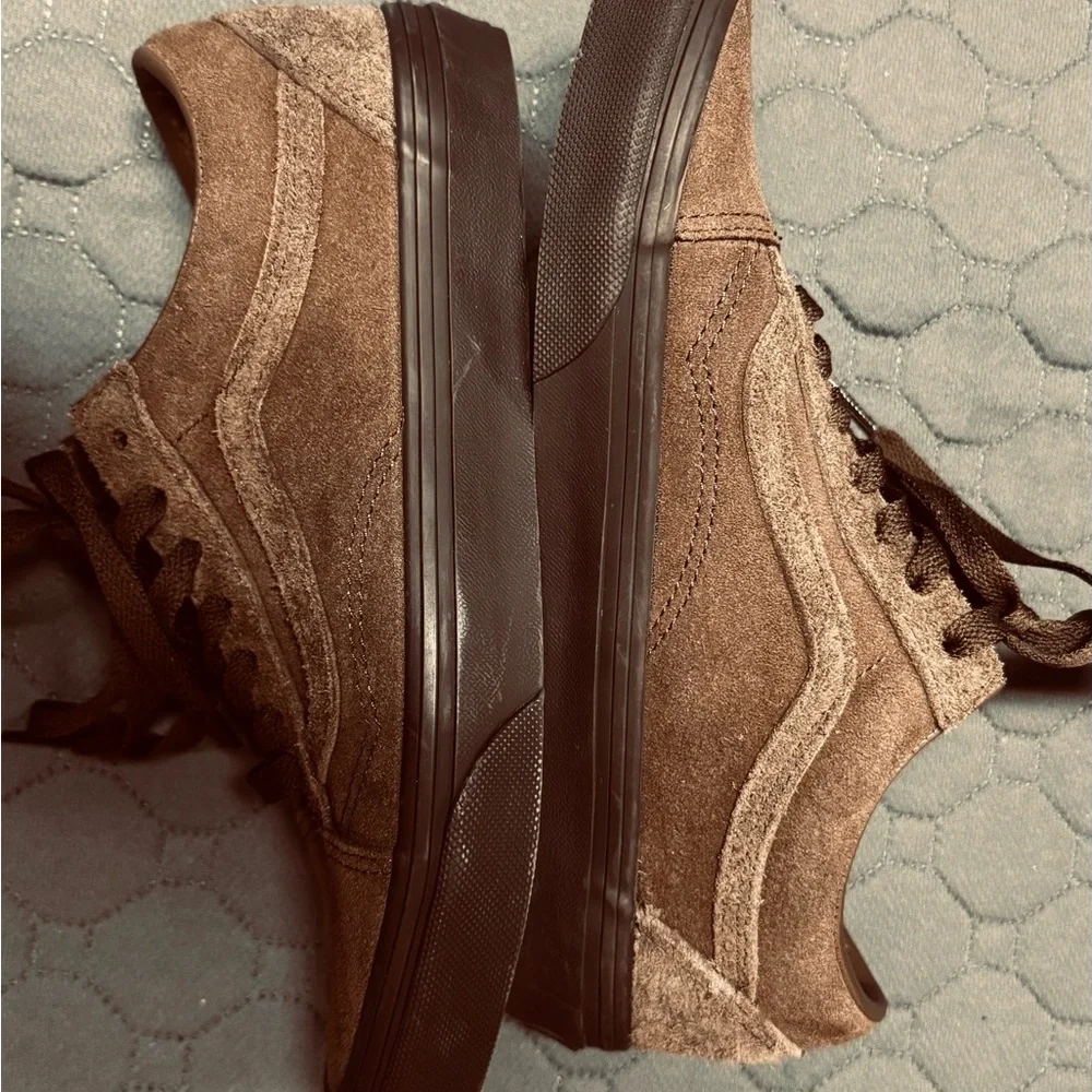 Vans Brown Suede Old Skool Sneakers with Black Soles